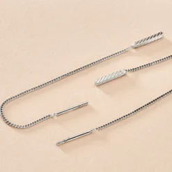 Boucles D'oreilles Pendantes Mila Argent Blanc