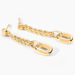 Boucles D'Oreilles Pendantes Eleor Or Jaune