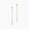 Boucles D'Oreilles Pendantes Falone Plaqué Or Jaune