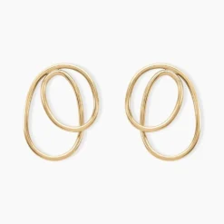 Boucles D'oreilles Pendantes Iza Plaque Or Jaune