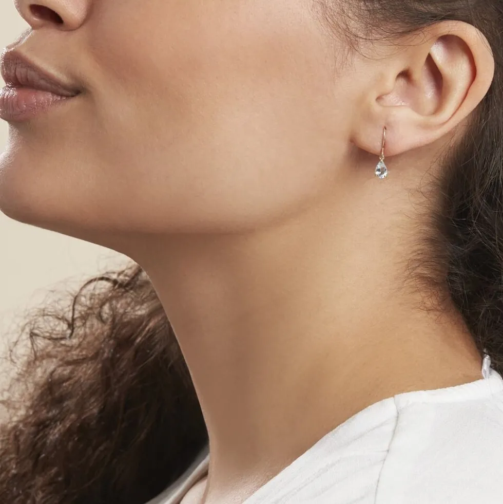 Boucles D'oreilles Pendantes Kalyne Or Jaune Topaze