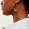 Boucles D'Oreilles Pendantes Mamamia Acier Jaune