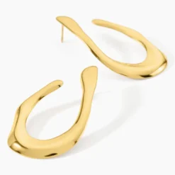 Boucles D'Oreilles Pendantes Mamamia Acier Jaune