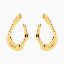 Boucles D'Oreilles Pendantes Mamamia Acier Jaune