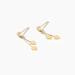 Boucles D'oreilles Pendantes Ervins Pendantes Coeurs Or Jaune
