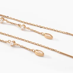 Boucles D'oreilles Pendantes Akonia Plaqué Or Jaune Oxyde De Zirconium