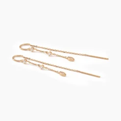 Boucles D'oreilles Pendantes Akonia Plaqué Or Jaune Oxyde De Zirconium
