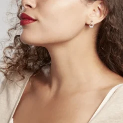 Boucles D'oreilles Pendantes Zita Argent Blanc Oxyde De Zirconium