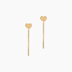 Boucles D'Oreilles Pendantes Falone Plaqué Or Jaune