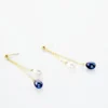Boucles D'oreilles Pendantes Or Jaune Brayann Perles De Culture