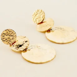 Boucles D'oreilles Pendantes Josephine Acier Doré