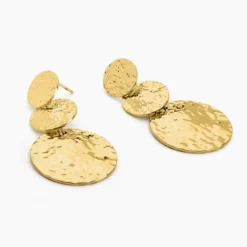 Boucles D'oreilles Pendantes Josephine Acier Doré