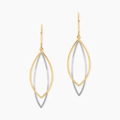 Boucles D'oreilles Pendantes Anila Gouttes Or Bicolore