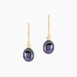 Boucles D'oreilles Pendantes Severiane Or Jaune Perle De Culture