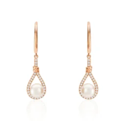Boucles D'oreilles Pendantes Majida Argent Perle De Culture Et Oxyde