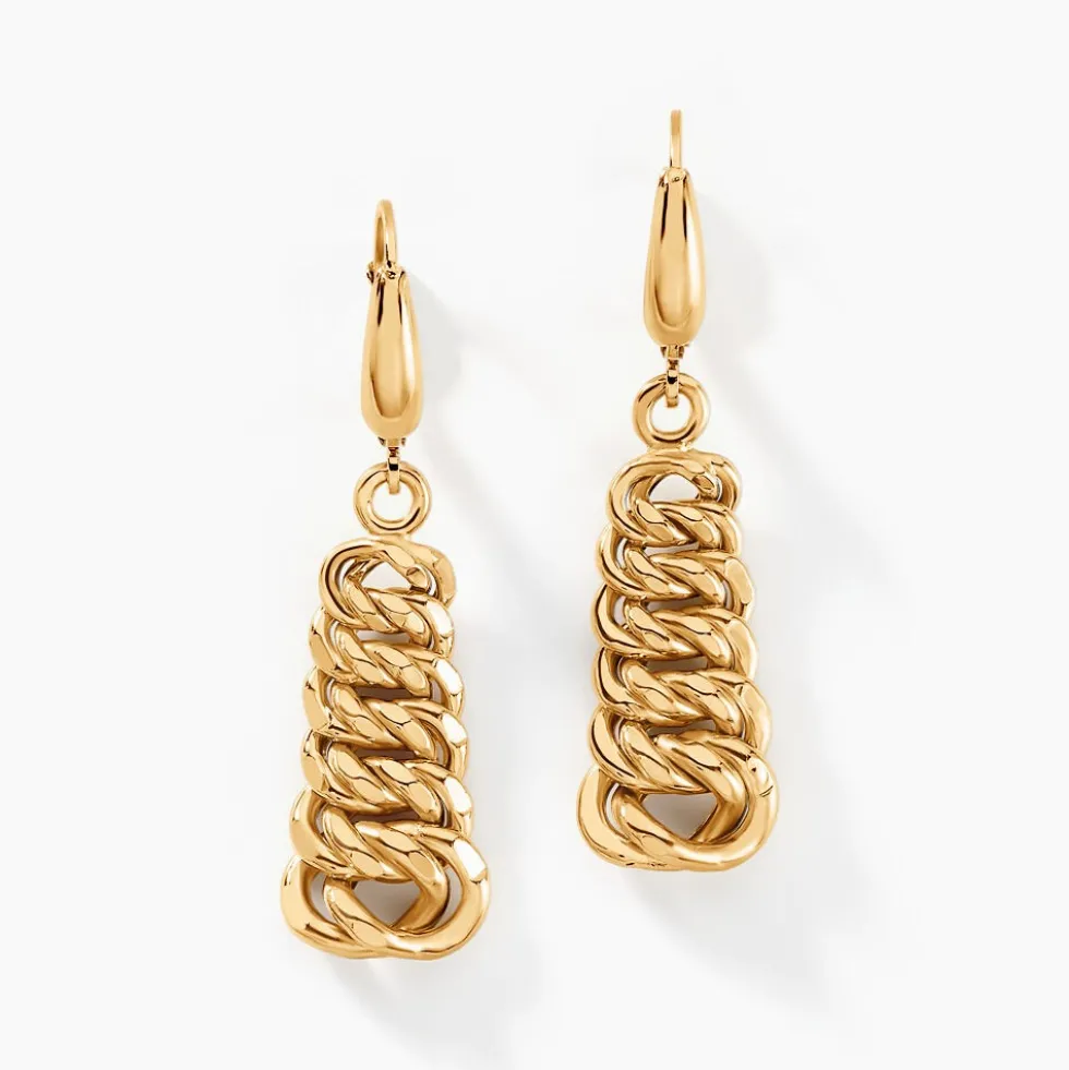 Boucles D'oreilles Pendantes Jimmy Or Jaune