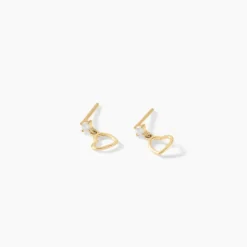 Boucles D'oreilles Pendantes Euria Cœur Or Jaune