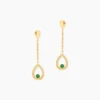 Boucles D'Oreilles Pendantes Emeria Or Jaune Emeraude