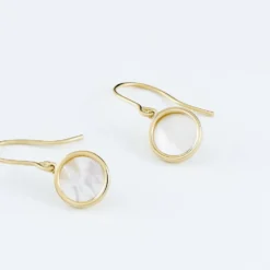 Boucles D'oreilles Pendantes Joana Or Jaune Nacre