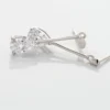 Boucles D'oreilles Pendantes Goutte Or Blanc Oxyde De Zirconium