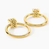 Boucles D'Oreilles Pendantes Cherish Acier Jaune