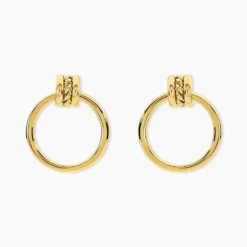 Boucles D'Oreilles Pendantes Cherish Acier Jaune
