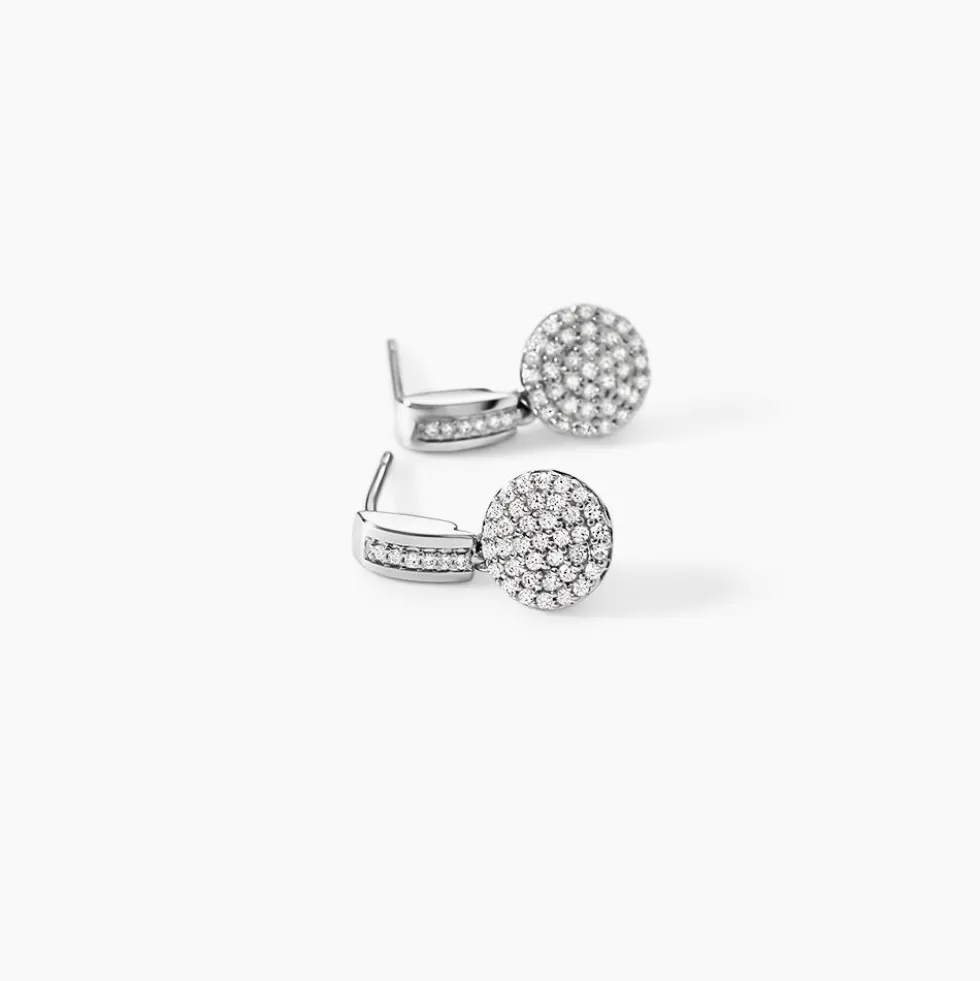 Boucles D'oreilles Pendantes Lisyae Or Blanc Diamant