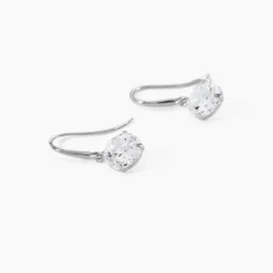 Boucles D'oreilles Pendantes Or Blanc Aedhan Oxydes