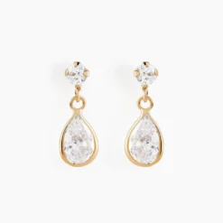 Boucles D'oreilles Pendantes Lika Or Jaune Oxyde De Zirconium