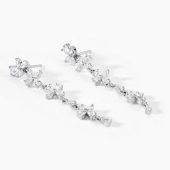 Boucles D'Oreilles Pendantes Feeria Argent Blanc Oxyde De Zirconium