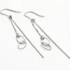 Boucles D'oreilles Pendantes Sybille Argent Blanc