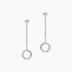 Boucles D'oreilles Pendantes Peytone Argent Blanc