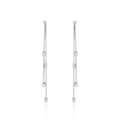Boucles D'oreilles Pendantes Linda Argent Blanc