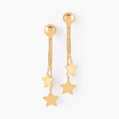 Boucles D'oreilles Pendantes Alphonsine Etoile Or Jaune
