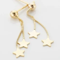 Boucles D'oreilles Pendantes Alphonsine Etoile Or Jaune