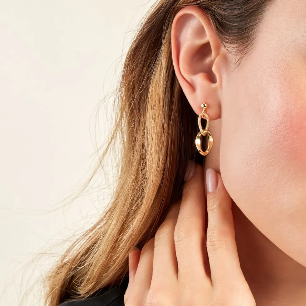 Boucles D'oreilles Pendantes Meallan Or Jaune
