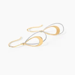 Boucles D'oreilles Pendantes Anila Gouttes Or Bicolore