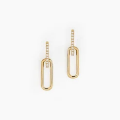 Boucles D'oreilles Pendantes Liaisons Precieuses Or Jaune Diamant