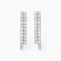Boucles D'oreilles Pendantes Louann Argent Blanc Oxyde De Zirconium