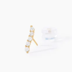 Boucles D'oreilles Pendantes Dahina Or Jaune Oxyde De Zirconium