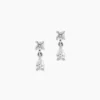Boucles D'oreilles Pendantes Argent Blanc Braidy Oxydes De Zirconium