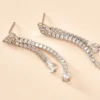 Boucles D'oreilles Pendantes Isalis Argent Blanc Oxyde De Zirconium