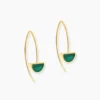 Boucles D'oreilles Pendantes Florica Or Jaune Malachite