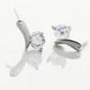 Boucles D'oreilles Pendantes April Argent Blanc Oxyde De Zirconium