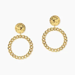 Boucles D'oreilles Pendantes Faro Acier Jaune