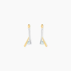 Boucles D'oreilles Pendantes Formev Or Bicolore Oxyde De Zirconium