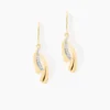 Boucles D'oreilles Pendantes Aube Or Bicolore Diamant