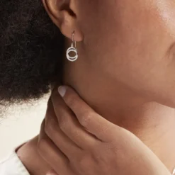 Boucles D'oreilles Pendantes Circus Argent Blanc Oxyde De Zirconium