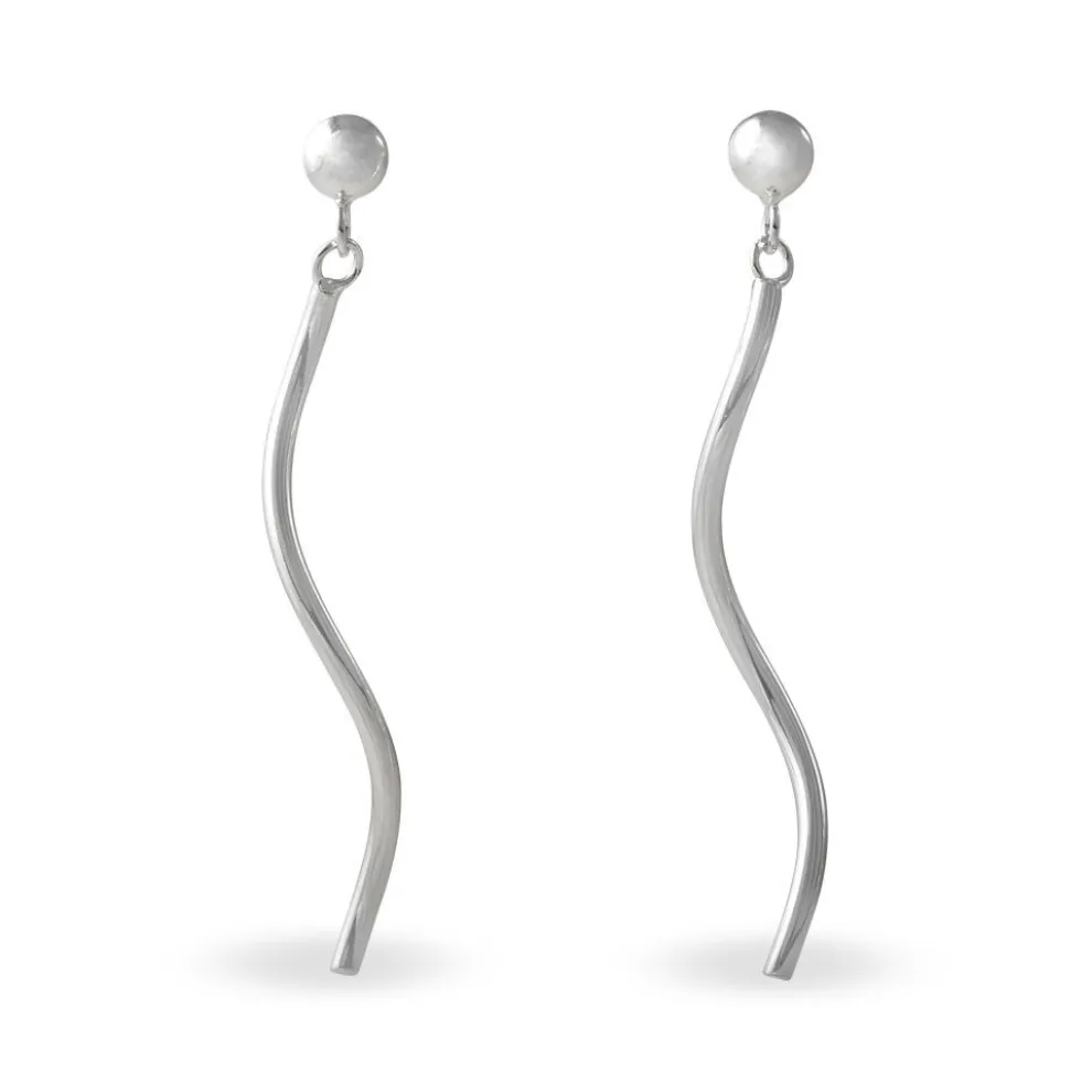 Boucles D'oreilles Pendantes Yaell Argent Blanc