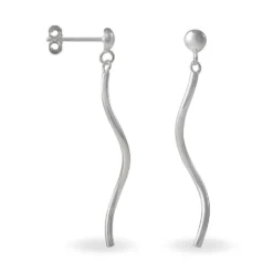 Boucles D'oreilles Pendantes Yaell Argent Blanc